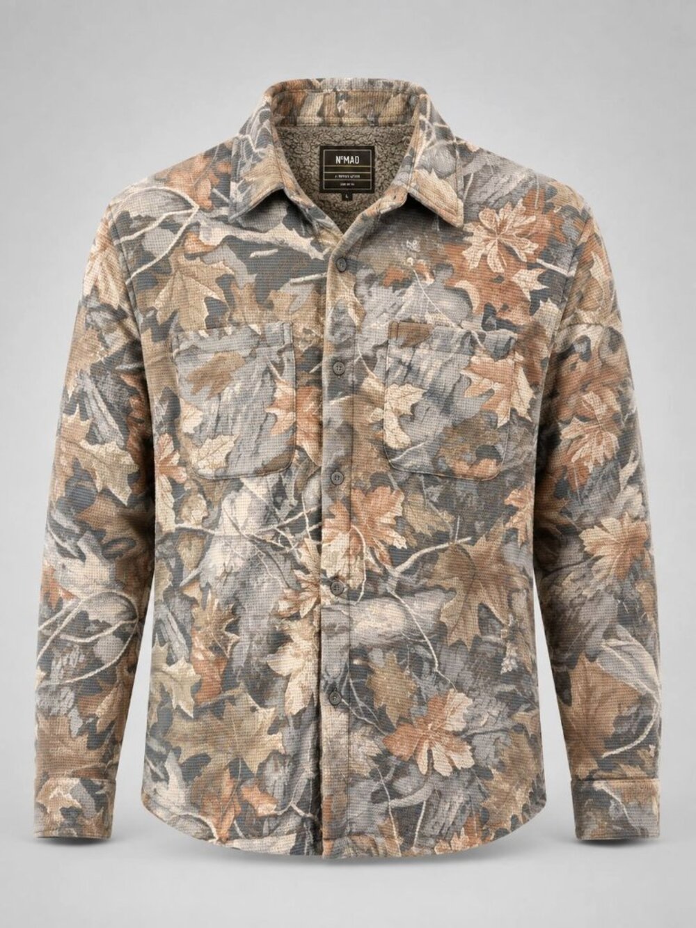 Nomad Mens Medium Shirt Floral Camo Sherpa Lined Button Down Jacket - NEW